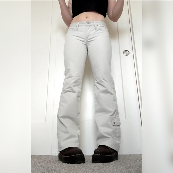 Vintage Y2K Low-Rise Bootcut Flare Cotton Denim Pants - Picture 2 of 5